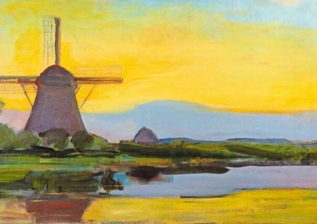 Piet Mondrian, Oostzijeder Mühle am Abend